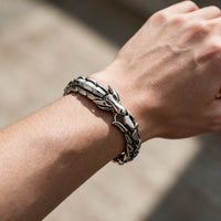 Bracelet du serpent \"Colère de Jörmungand\" - Argent