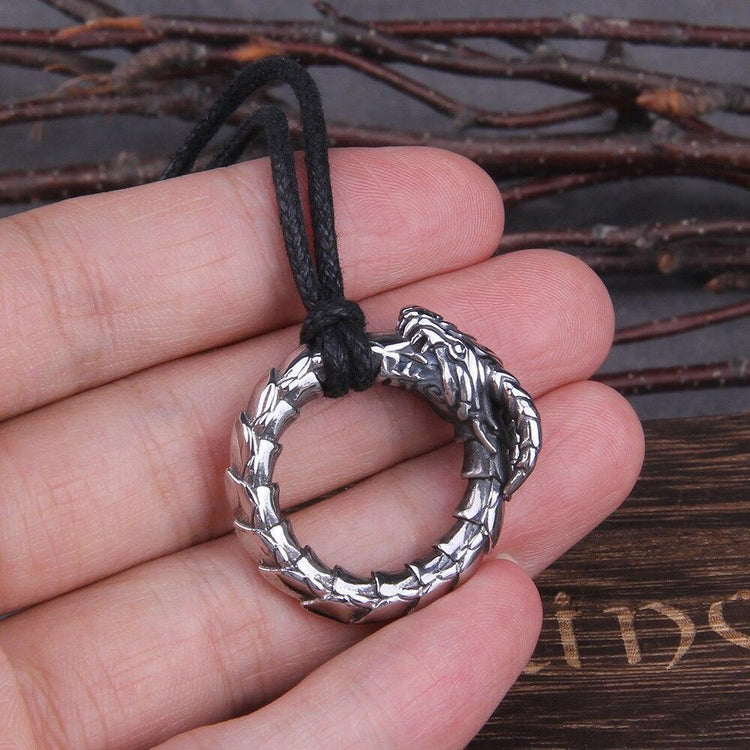 Bague serpent acier inoxydable - Ouroboros