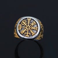 Bague compas du Viking et arbre de vie