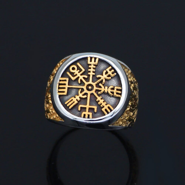 Bague compas du Viking et arbre de vie