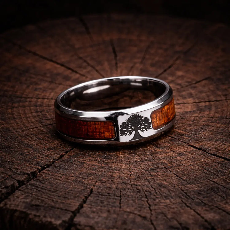 Bague d'Yggdrasil - acier inoxydable