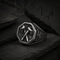 Bague de hache de guerre croisée - acier inoxydable
