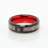 Bague de Jarl \"Sang du Valhalla\" en Tungstène