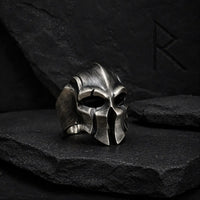 Bague viking ajustable \"Casque Roi Harald\"