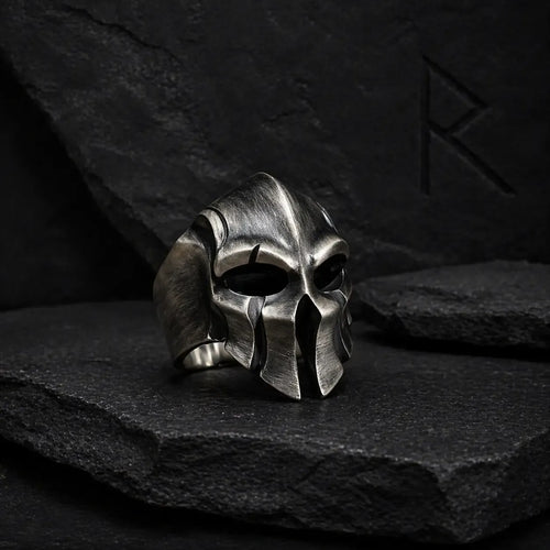 Bague viking ajustable "Casque Roi Harald"