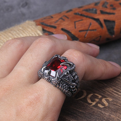 Bague viking "Anneau des Quatre Feux du Dragon"