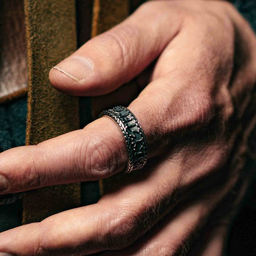 Bague Viking antique en acier inoxydable