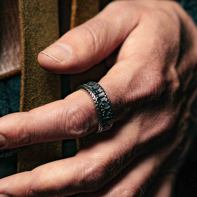 Bague Viking antique en acier inoxydable