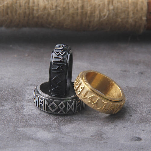 Bague Viking "Bague Futhark: Echo de l'Infini"