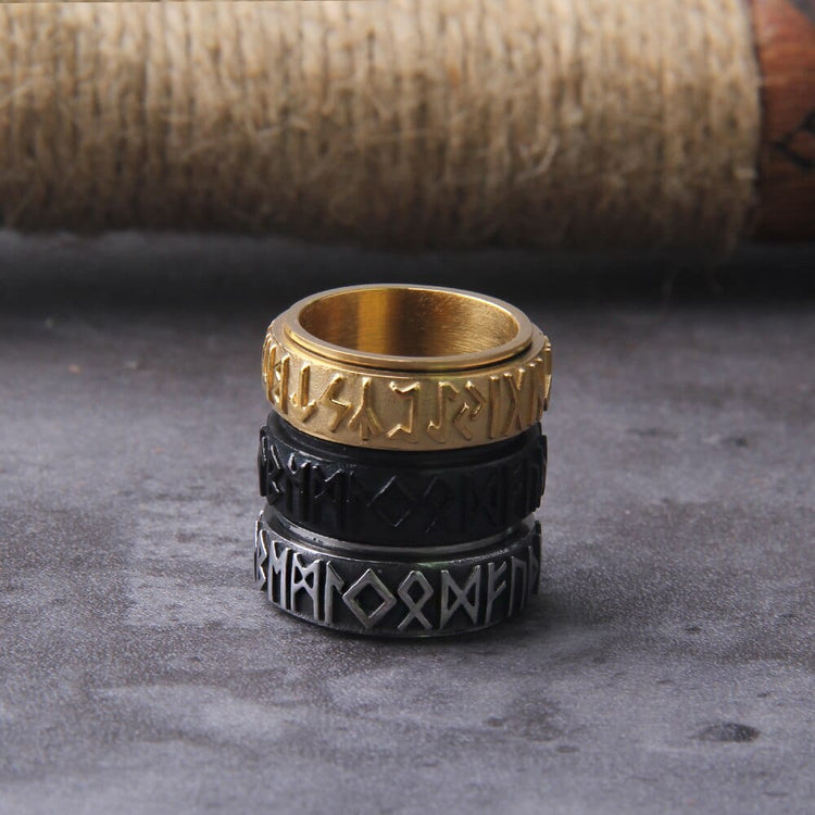 Bague Viking \"Bague Futhark: Echo de l'Infini\"