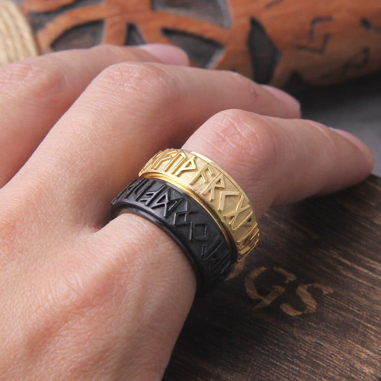 Bague Viking \"Bague Futhark: Echo de l'Infini\"