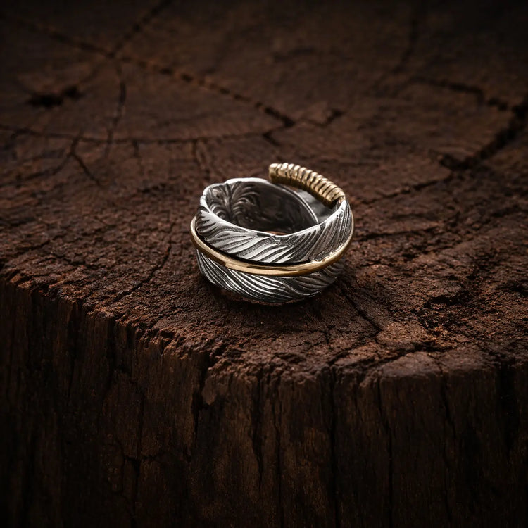 Bague viking - Les Ailes de Huginn et Muninn