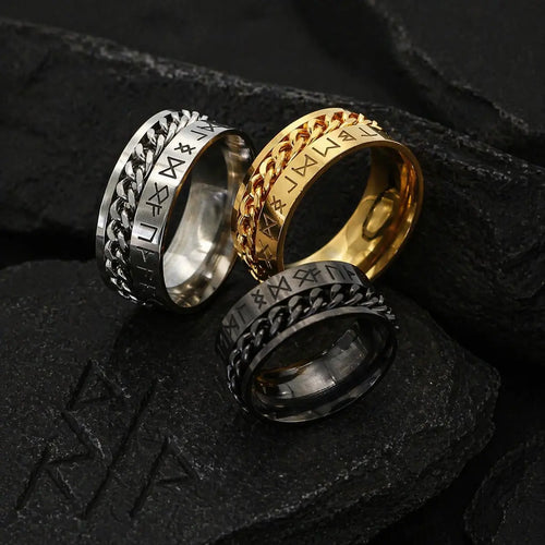 Bague Viking moderne - runes sacrées