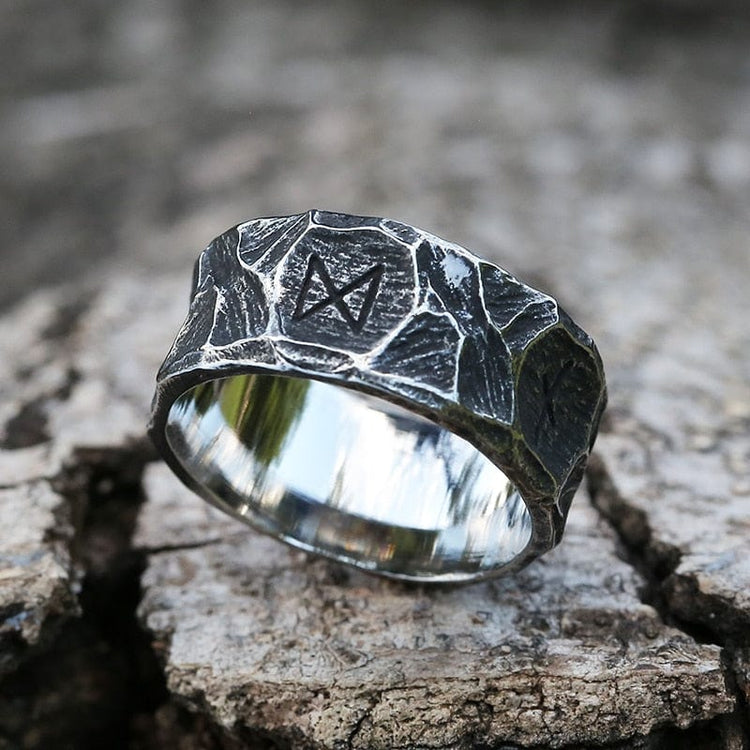 Bague viking rune \"Destinée héroïque\"