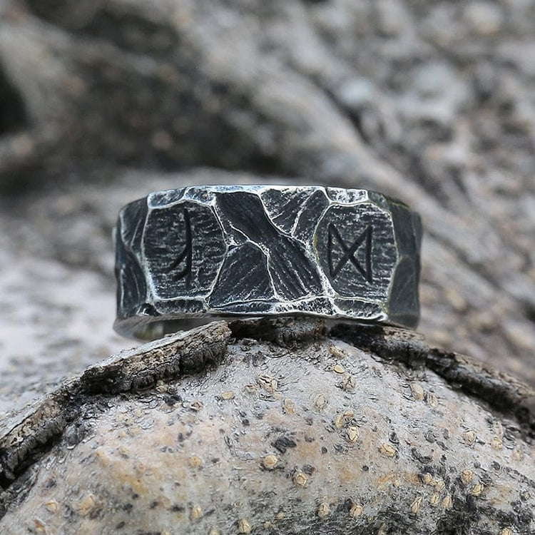 Bague viking rune \"Destinée héroïque\"