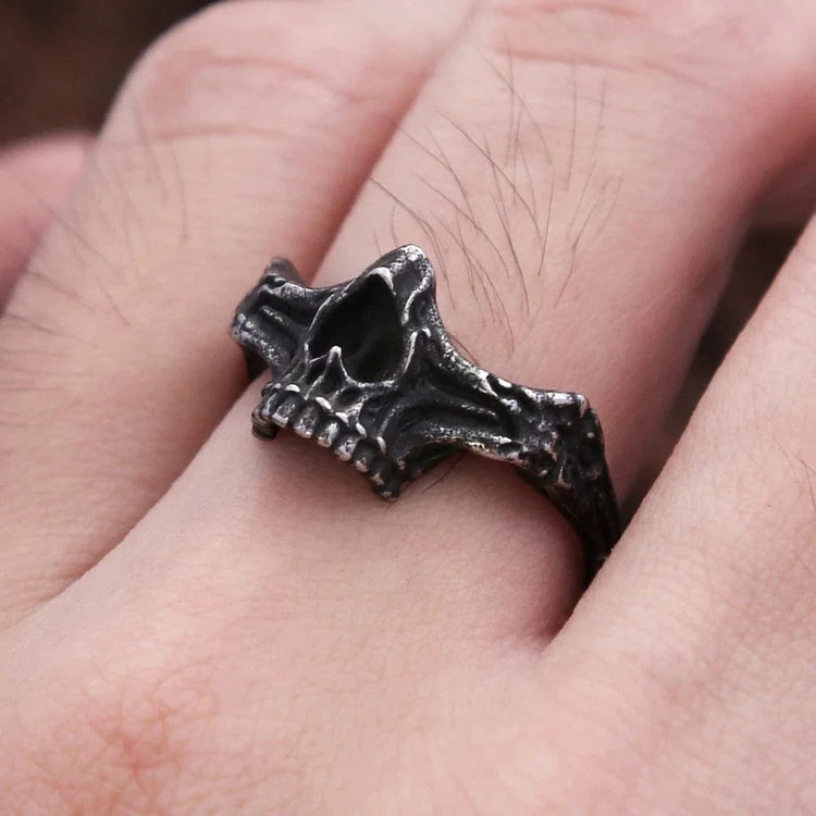Bague viking tête de mort