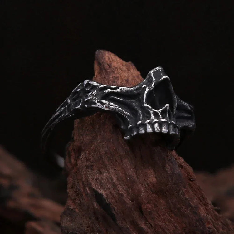 Bague viking tête de mort