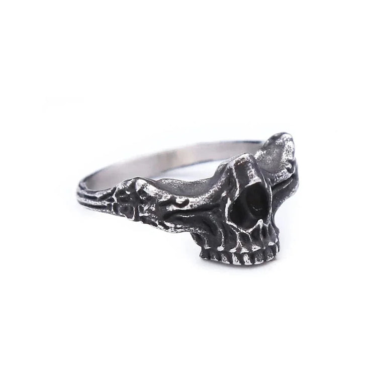 Bague viking tête de mort