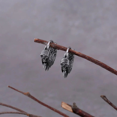 Boucles d'oreilles tête de mort viking - Odins Hall