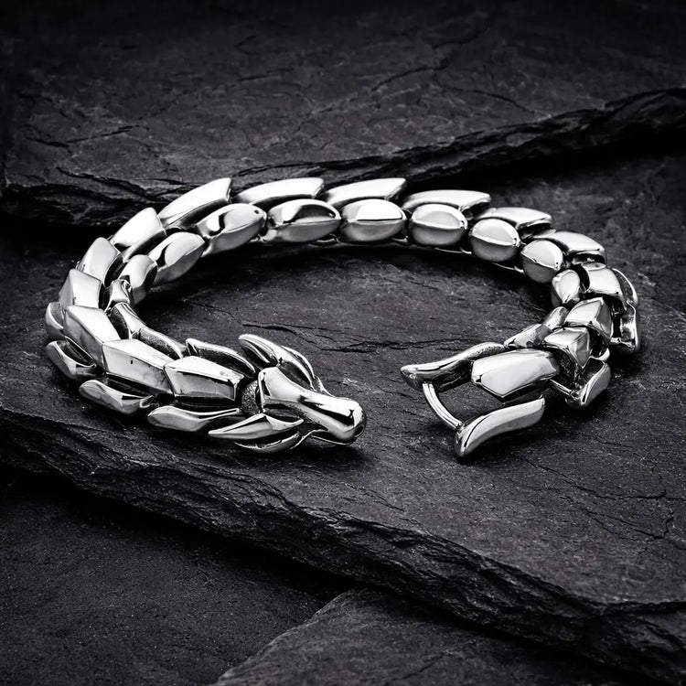 Bracelet du serpent \"Colère de Jörmungand\" - Argent
