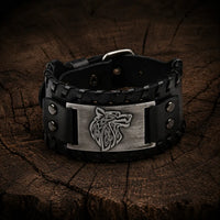 Bracelet en cuir ajustable - Loup Fenrir®