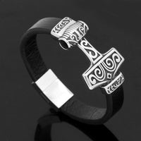 Bracelet en cuir marteau de Thor - Mjolnir
