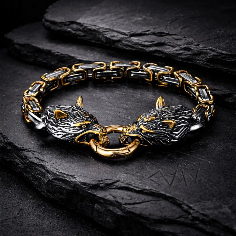 Bracelet Loup Géant Doré - Fenrir