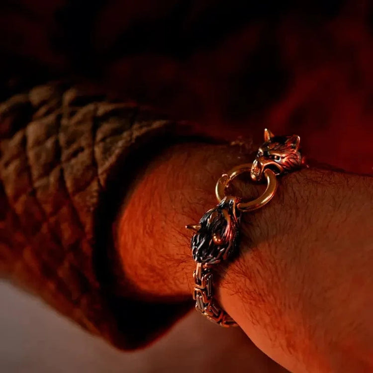 Bracelet Loup Géant Doré - Fenrir