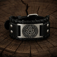 Bracelet Triskele breton en cuir