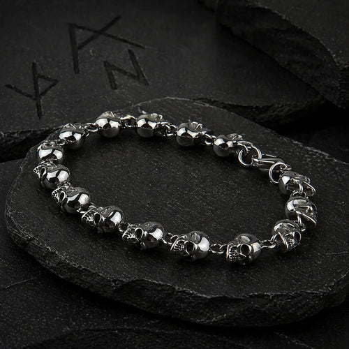 Bracelet Viking Tête de mort en chaîne