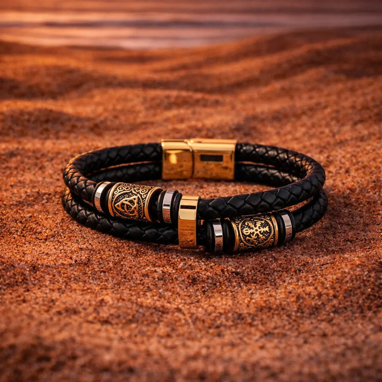 Bracelet viking tressé \"Agilité du guerrier\"