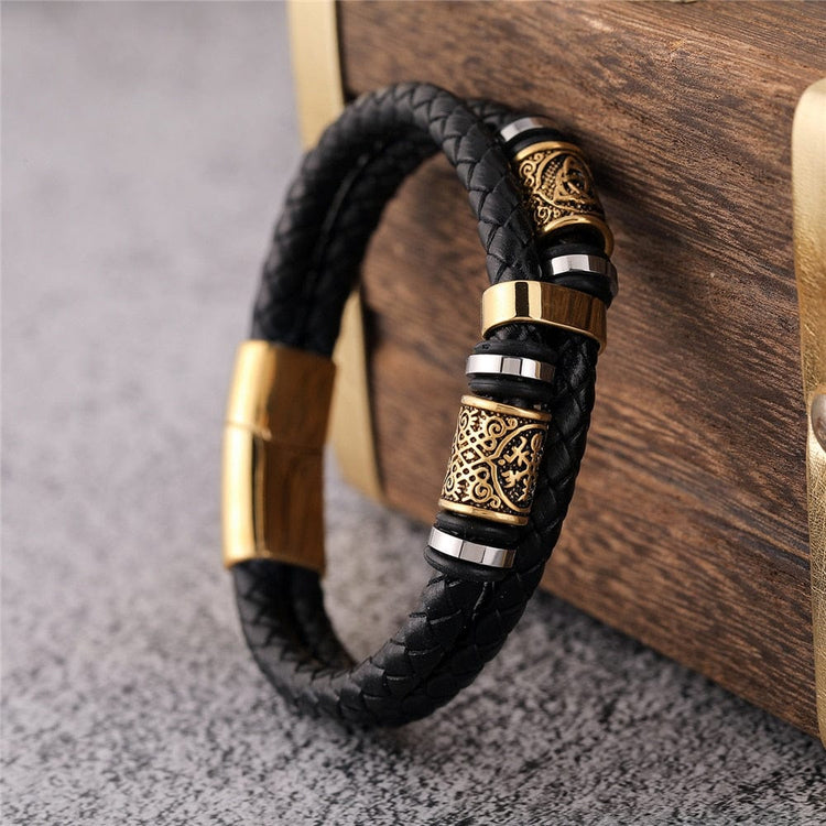 Bracelet viking tressé \"Agilité du guerrier\"