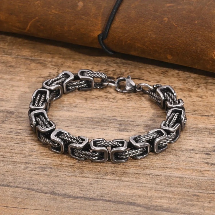 Bracelet viking tressé en acier inoxydable