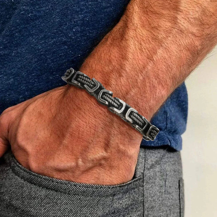 Bracelet viking tressé en acier inoxydable