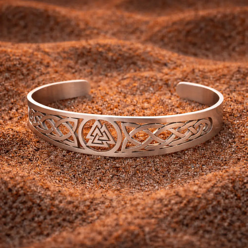 Bracelet Viking Valknut ajustable en acier inoxydable