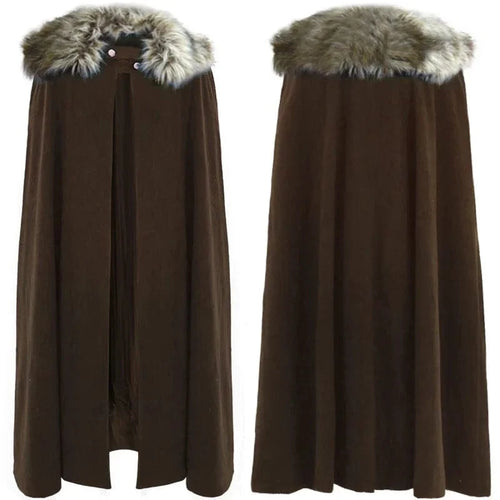 Cape viking avec fourrure Brown / S / costume - Odins Hall