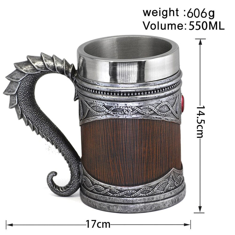 Chope viking \"souffle du dragon\" en résine