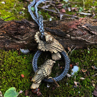Collier corbeaux messagers d'Odin en acier inoxydable