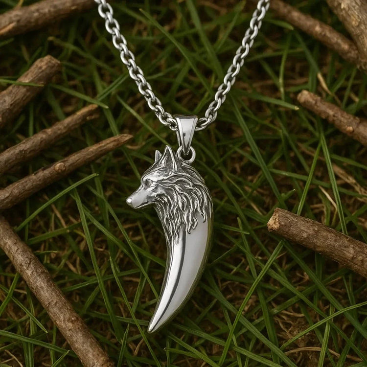 Collier de loup \"Ne jamais abandonner\"