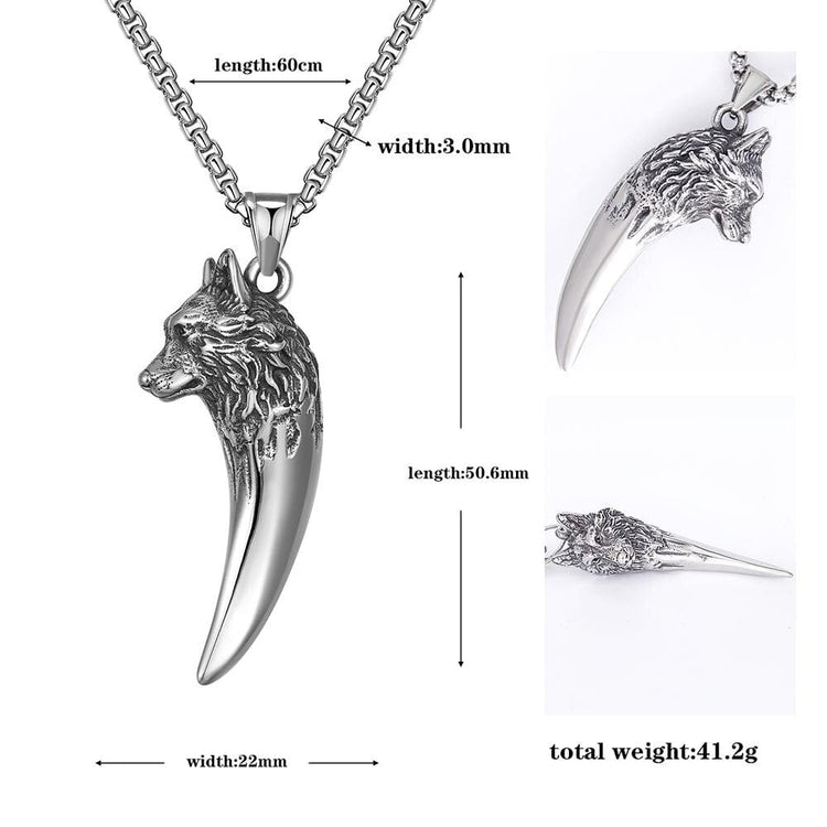 Collier de loup \"Ne jamais abandonner\"