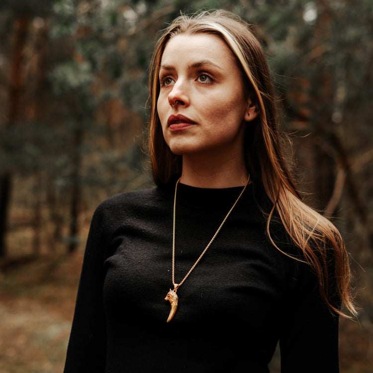 Collier de loup \"Ne jamais abandonner\"