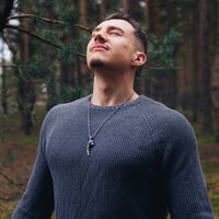 Collier de loup \"Ne jamais abandonner\"
