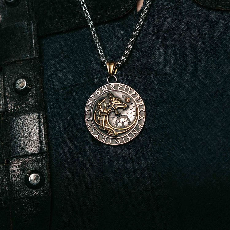 Collier Loup Géant Doré - Fenrir