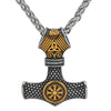 Collier Collier marteau de Thor avec heaume de la terreur - Vegvisir - Odins Hall