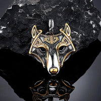 Collier masque de Fenrir doré