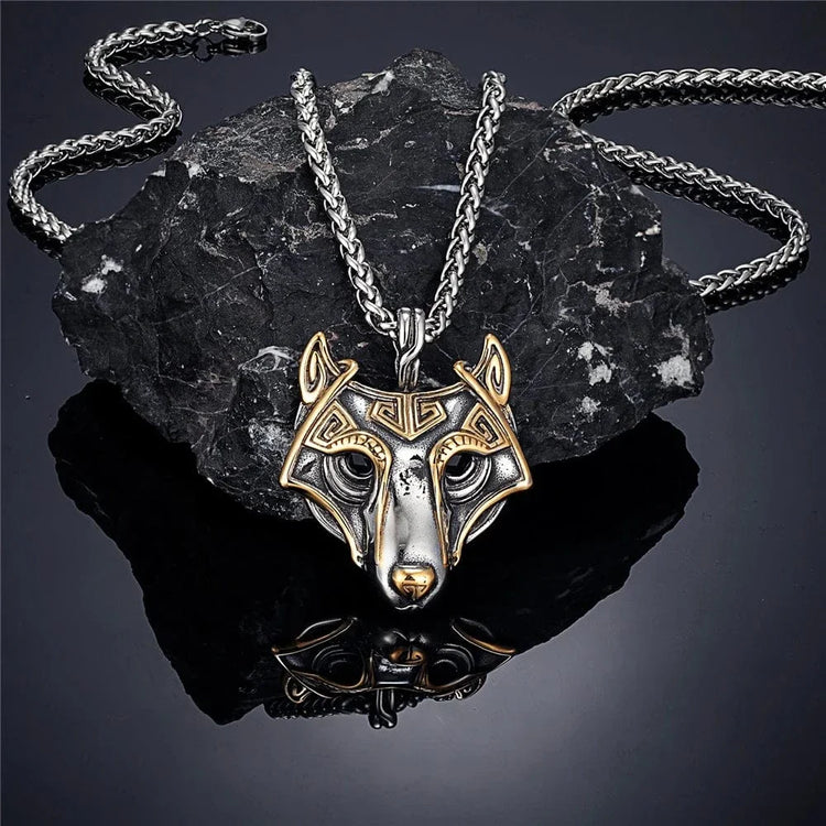 Collier masque de Fenrir doré