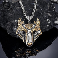 Collier masque de Fenrir doré