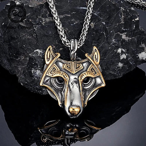 Collier masque de Fenrir doré - Odins Hall