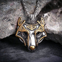 Collier masque de Fenrir doré