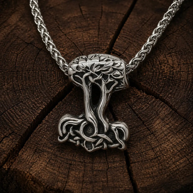 Collier Mjolnir en forme d'Yggdrasil